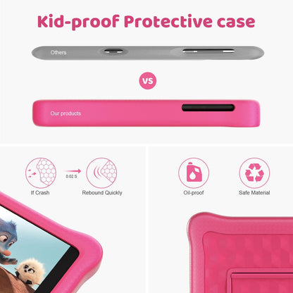 URAO 8 inch Kids Tablet, Android 10 Learning Tablets, Parental Control, Kidoz Installed, Eye Protection, 2GB+32GB, Quad Core Processor, Wi-Fi, Bluetooth, Tablet for Kids with Protective Case (Pink)